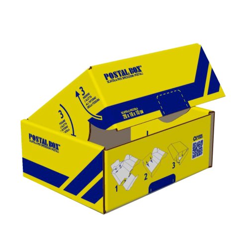 Scatola spedizioni Postal Box® - S - 26 x 19 x 10 cm - giallo/blu - Blasetti