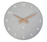 Orologio da parete HorMilena - diametro 30 cm - grigio chiaro/legno - Alba