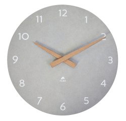 Orologio da parete HorMilena - diametro 30 cm - grigio chiaro/legno - Alba
