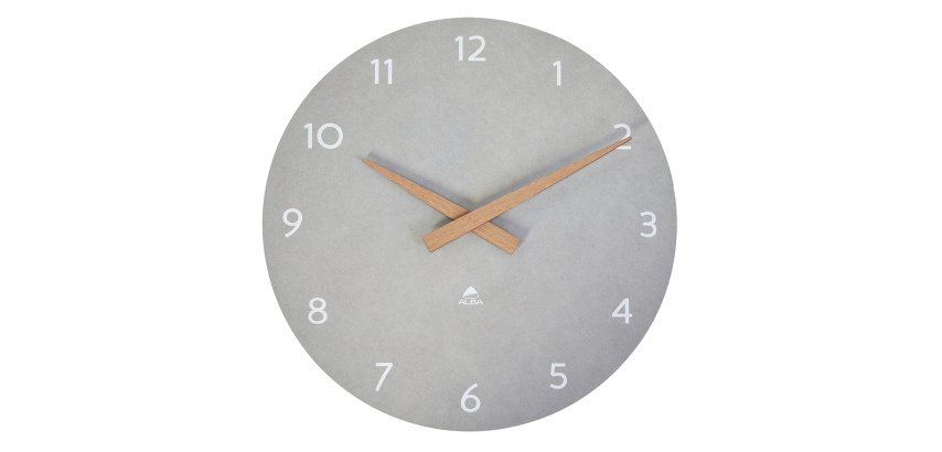 Orologio da parete HorMilena - diametro 30 cm - grigio chiaro/legno - Alba