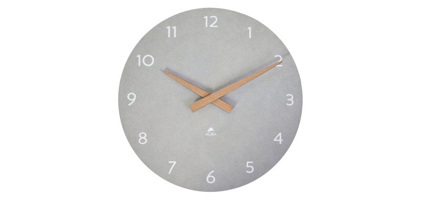 Orologio da parete HorMilena - diametro 30 cm - grigio chiaro/legno - Alba