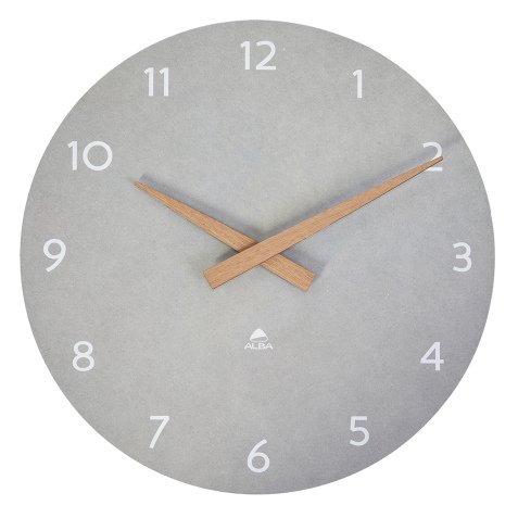 Orologio da parete HorMilena - diametro 30 cm - grigio chiaro/legno - Alba