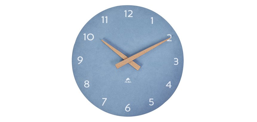 Orologio da parete HorMilena - diametro 30 cm - blu/legno - Alba