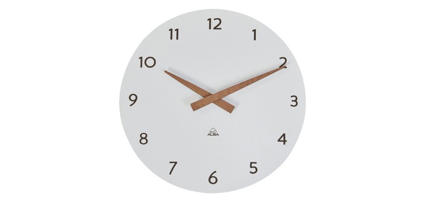 Orologio da parete HorMilena - diametro 30 cm - bianco/legno - Alba