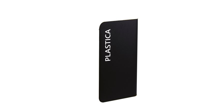 Etichetta adesiva raccolta differenziata - con stampa "PLASTICA" - 45 x 270 mm - vinile - bianco opaco - Medial