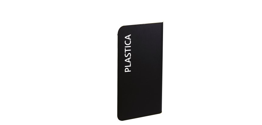 Etichetta adesiva raccolta differenziata - con stampa "PLASTICA" - 45 x 270 mm - vinile - bianco opaco - Medial