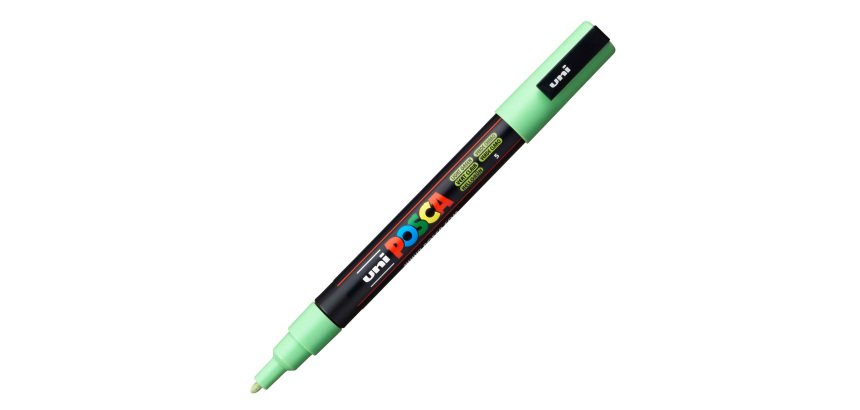 Marcatore Uni Posca PC3M - punta fine 0,9 - 1,3 mm - verde chiaro - Uni Mitsubishi