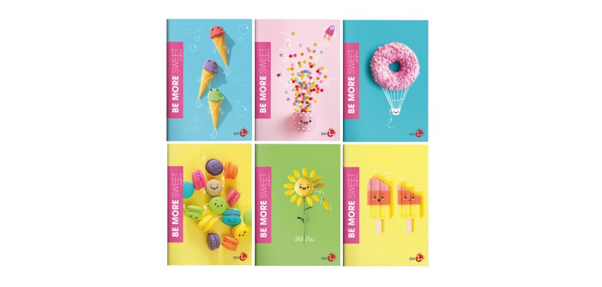 Maxiquaderno Be More Sweet - A4 - 5mm c/margine - 36+2 fogli - 100gr - BM