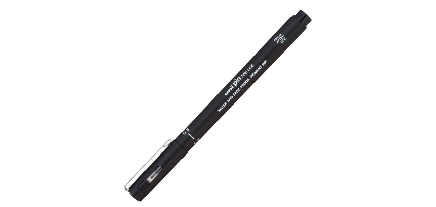 Pin fineliner - punta 0,8 mm - nero - Uni Mitsubishi