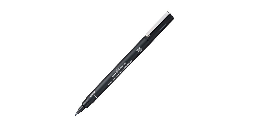 Pin fineliner - punta Brush - nero - Uni Mitsubishi