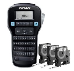 Promo pack etichettatrice Label Manager 160 - 3 nastri D1 12 mm nero / bianco inclusi - Dymo