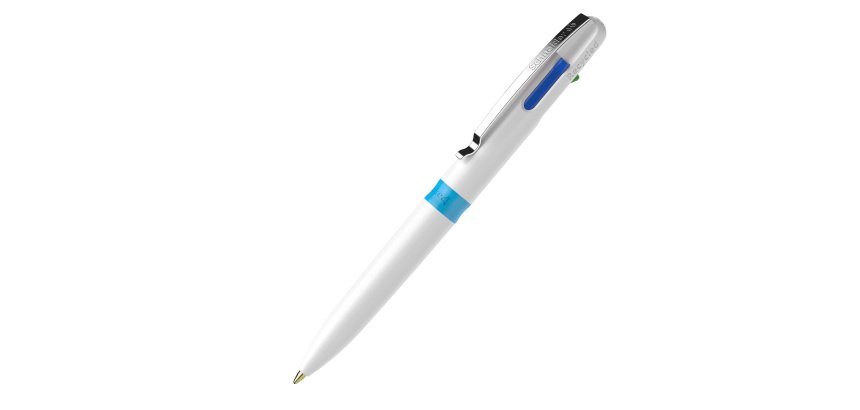 Penna a sfera Take 4 - punta media - 4 colori - fusto bianco - Schneider
