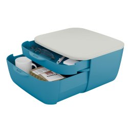 Cassettiera Cosy - 2 scomparti - blu - Leitz