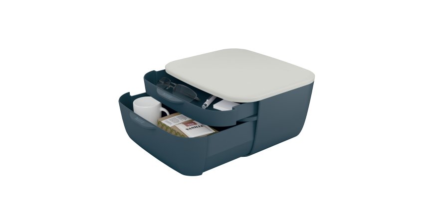Cassettiera Cosy - 2 scomparti - grigio - Leitz