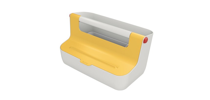 Cassetta portaoggetti Cosy - con maniglia - giallo - Leitz