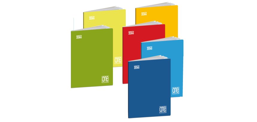Maxiquaderno One Color Impatto Zero - A4 -  1 rigo - 20 +1 fg - 80 gr - Blasetti - expo 12 pezzi + 6 scatoline foglietti