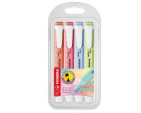 En_rotulador stabilo fluorescente fino swing cool pastel estuche de 4 unidades colores surtidos