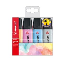 En_rotulador stabilo boss fluorescente 70 pastel estuche de 4 unidades colores