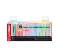En_rotulador stabilo boss fluorescente 70 pastel deskset estuche de 15 unidades colores surtidos
