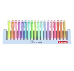 En_rotulador stabilo fluorescente fino swing cool pastel desket estuche de 18 unidades colores surtidos