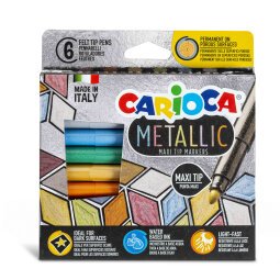 EN_Rotulador carioca metallic punta maxi 6 mm caja de 6 colores surtidos