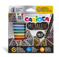 En_rotulador carioca metallic punta fina caja de 8 colores surtidos