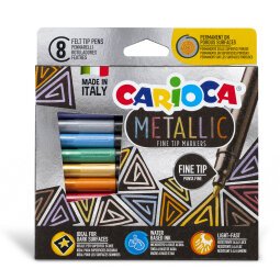 EN_Rotulador carioca metallic punta fina caja de 8 colores surtidos