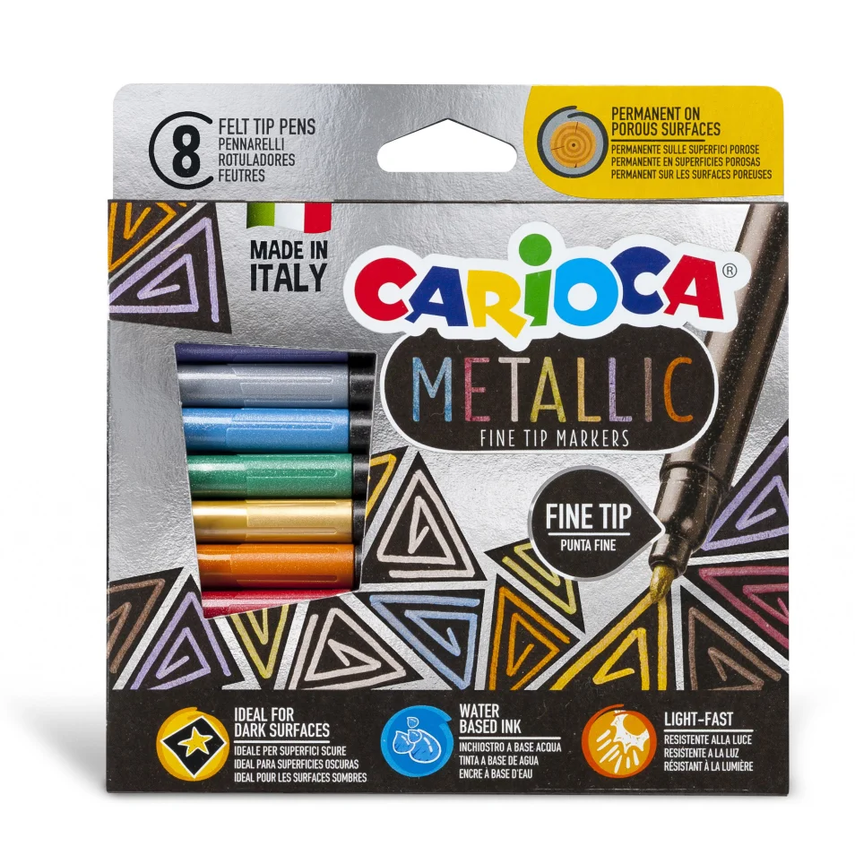 Pennarelli Metallic - punta fine - colori assortiti - Carioca