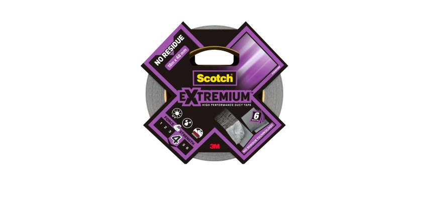 Nastro adesivo Extra resistente No residui - 4,8 cm x 18 m - nero - Scotch