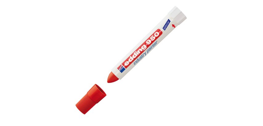 Marcatore a cera 950 - punta tonda - 10 mm - rosso - Edding
