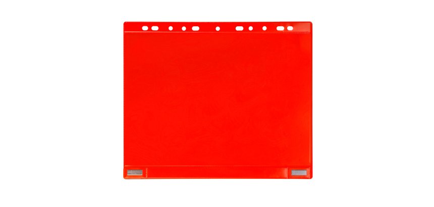 Buste forate - per supporti magnetici ad anelli - A4 - rosso - Djois - conf. 5 pezzi
