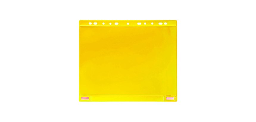 Buste forate - per supporti magnetici ad anelli - A4 - giallo - Djois - conf. 5 pezzi