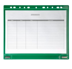 Buste forate - per supporti magnetici ad anelli - A4 - verde - Djois - conf. 5 pezzi