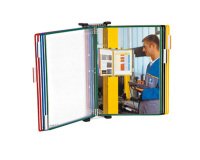 En_clasificador de pared metal con 10 fundas tamaño a3 colores surtidos