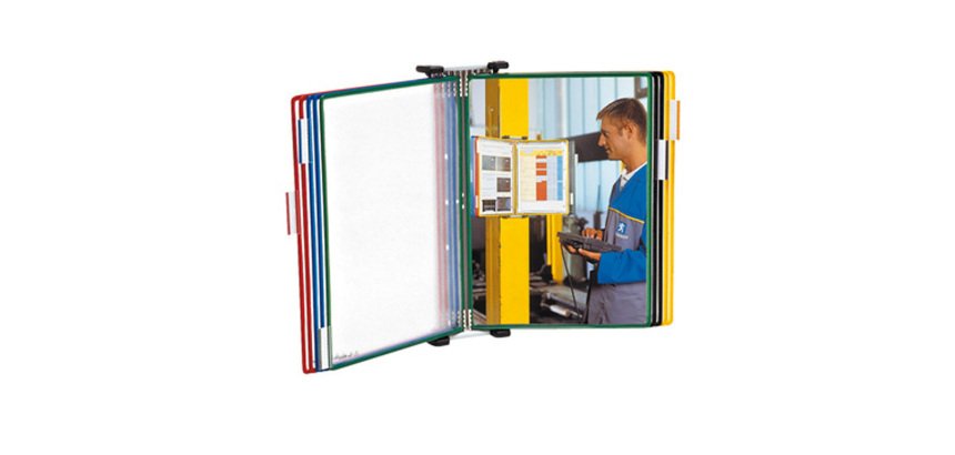 Kit leggio - da muro - 10 buste - A3 - metallo - multicolor - Djois