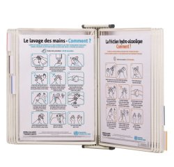Leggio antibatterico - da muro - 10 buste - A4 - bianco - Djois