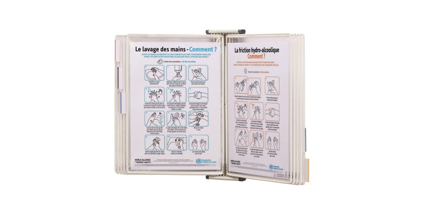 Leggio antibatterico - da muro - 10 buste - A4 - bianco - Djois
