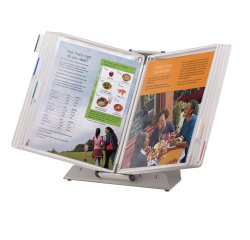 Leggio antibatterico - da tavolo - 10 buste - A4 - bianco - Djois