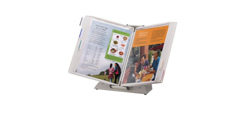 Leggio antibatterico - da tavolo - 10 buste - A4 - bianco - Djois