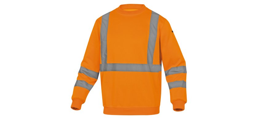 Felpa sportiva alta visibilità Deltaplus Astral, arancio fluo