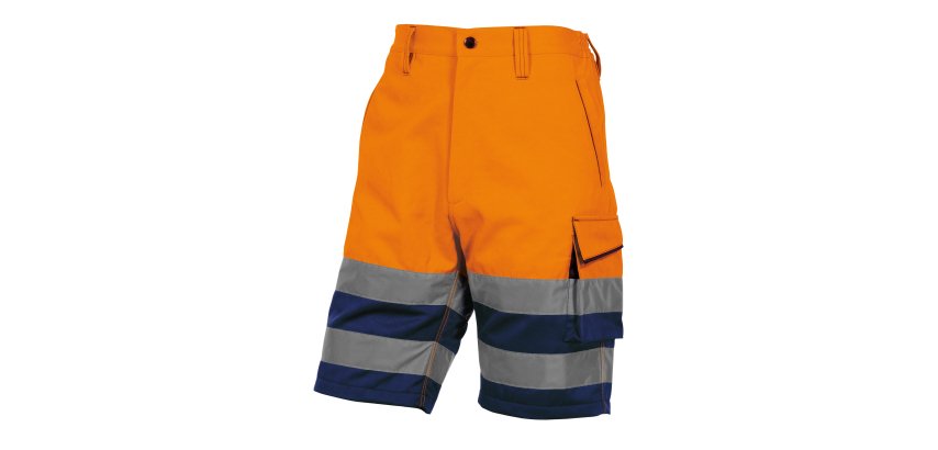 Bermuda da lavoro alta visibilità Deltaplus PHBE2, arancio fluo