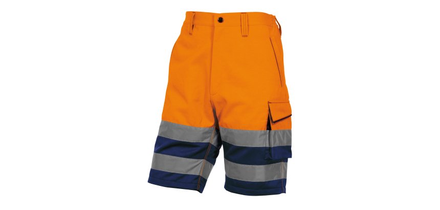 Bermuda da lavoro alta visibilità Deltaplus PHBE2, arancio fluo