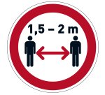 Pittogramma adesivo - da terra - "Mantenere la distanza di sicurezza" - diametro 43 cm - Durable