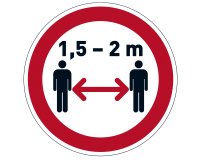 Pittogramma adesivo - da terra - "Mantenere la distanza di sicurezza" - diametro 43 cm - Durable