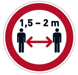 Pittogramma adesivo - da terra - "Mantenere la distanza di sicurezza" - diametro 43 cm - Durable