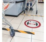 Pittogramma adesivo - da terra - "Mantenere la distanza di sicurezza" - diametro 43 cm - Durable