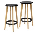 Sgabelli Woody - nero / faggio - Paperflow - set 2 pezzi