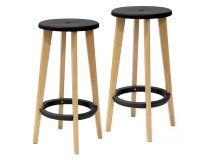 Sgabelli Woody - nero / faggio - Paperflow - set 2 pezzi