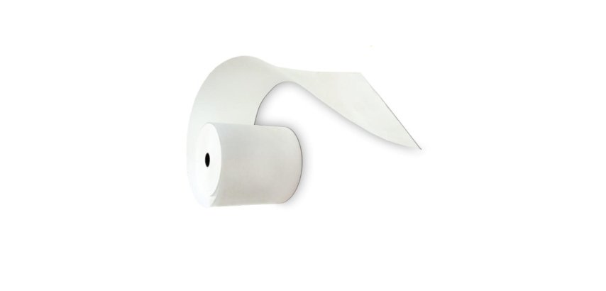 Rotolo per POS e carte di credito - carta termica BPA free - 57 mm x 20 mt - 48 g/m2 - diametro esterno 40 mm - anima 12 mm - Rotolificio Pugliese - blister 10 pezzi
