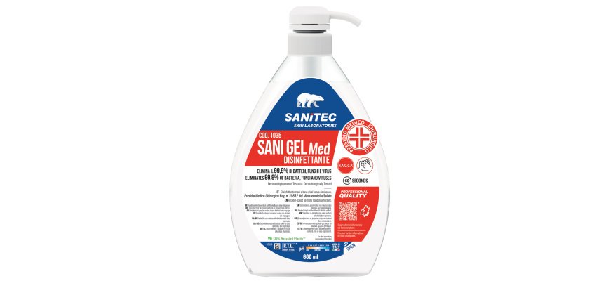Igienizzante mani Sani Gel Med - dispenser 600 ml - non profumato - Sanitec